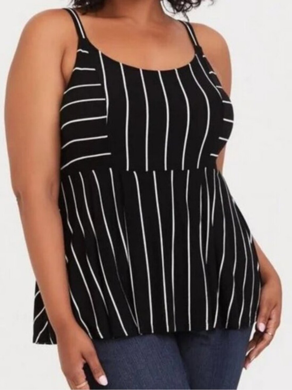 Torrid Black & White Vertical Stripe Women's Tank